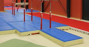 Doskoková žíněnka pro bradla s výřezy pro základny 260 × 200 × 20 cm_obr3